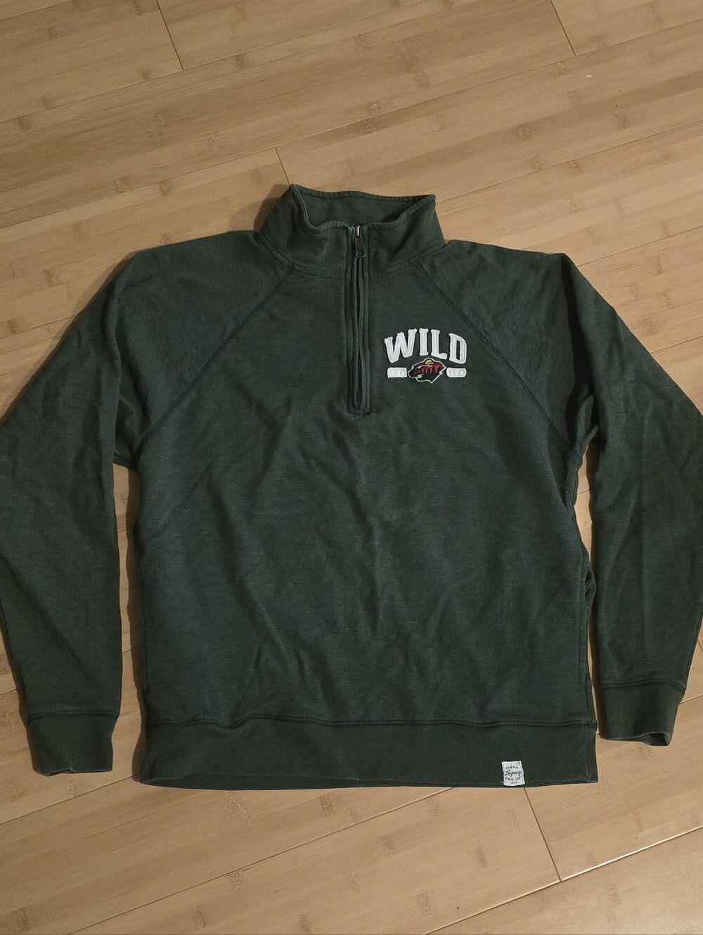 Minnesota Wild Embroidered Quarter-Zip Pullover Sweater - Green